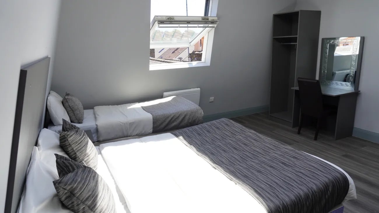 Bright double room with window at Roshni Hotel
